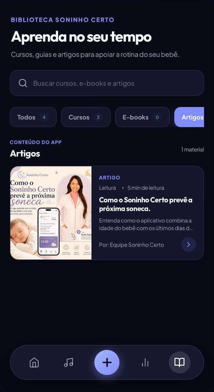 Biblioteca de artigos do aplicativo